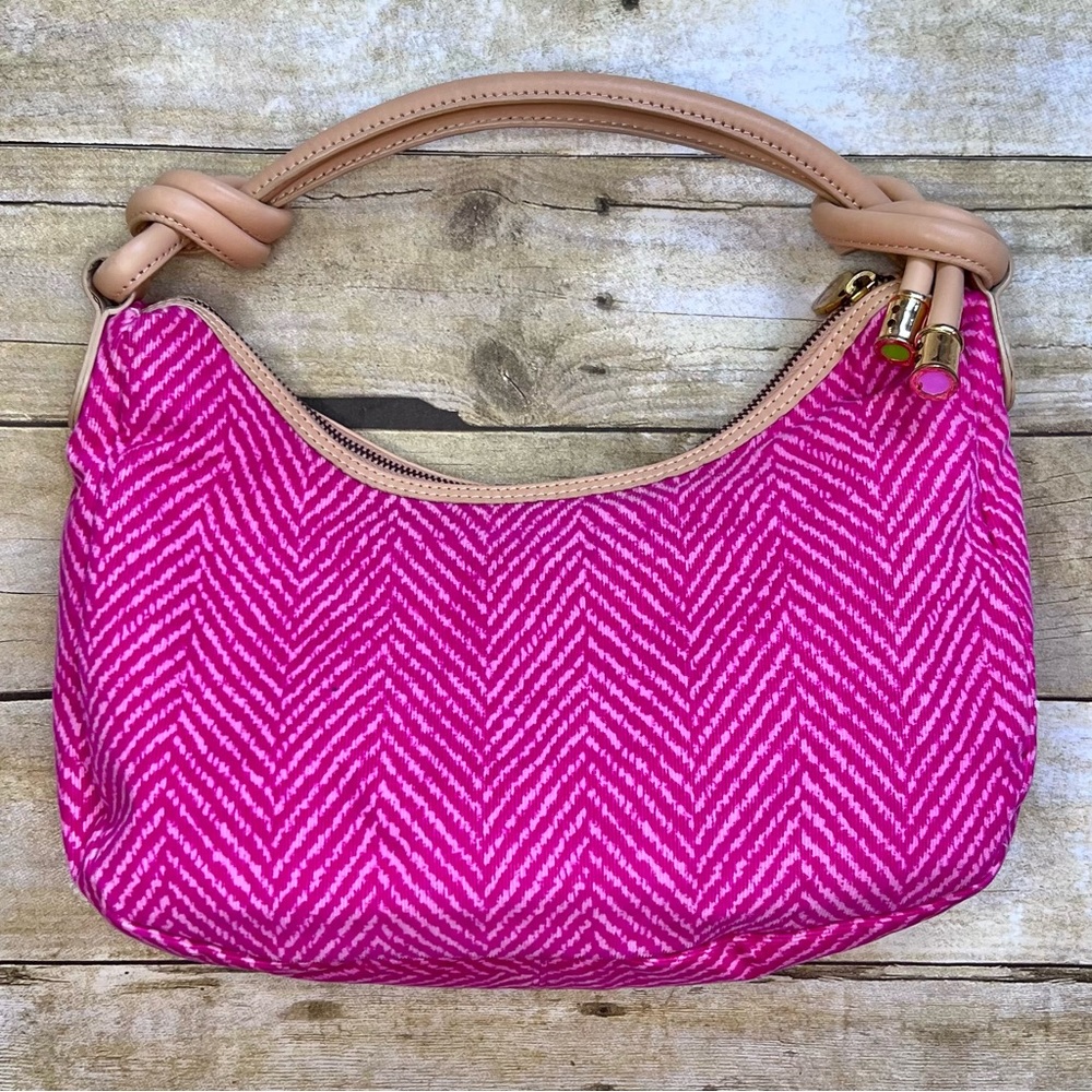 Lilly Pulitzer Pink Chevron Print Handbag